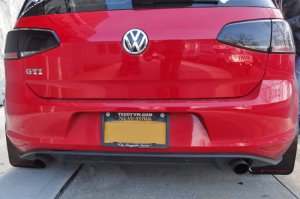 Volkswagen Golf Mud Flap Kit - Front + Rear - Rally Armor - UR Mud Flap w/White Logo - Red - `15-`21